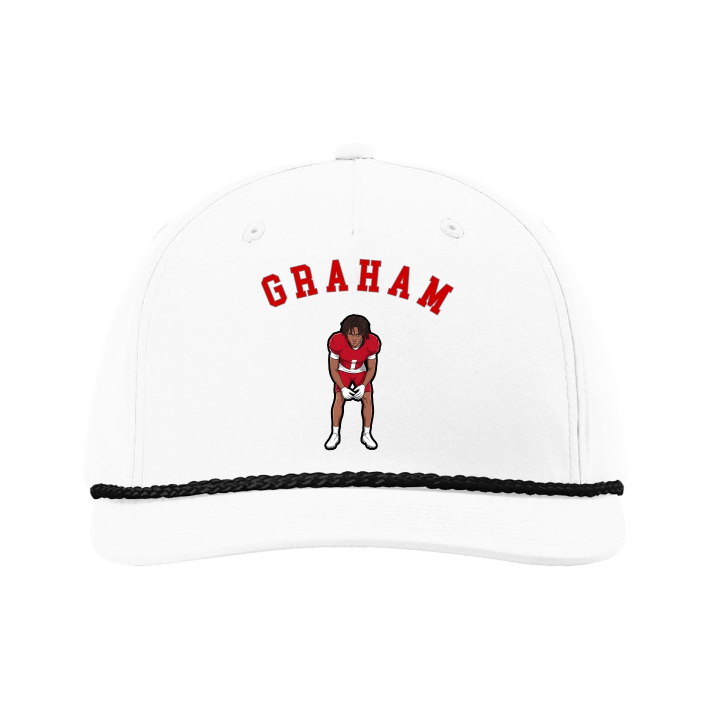 Five-Panel Classic Rope Cap — Shirsey Arch in White
