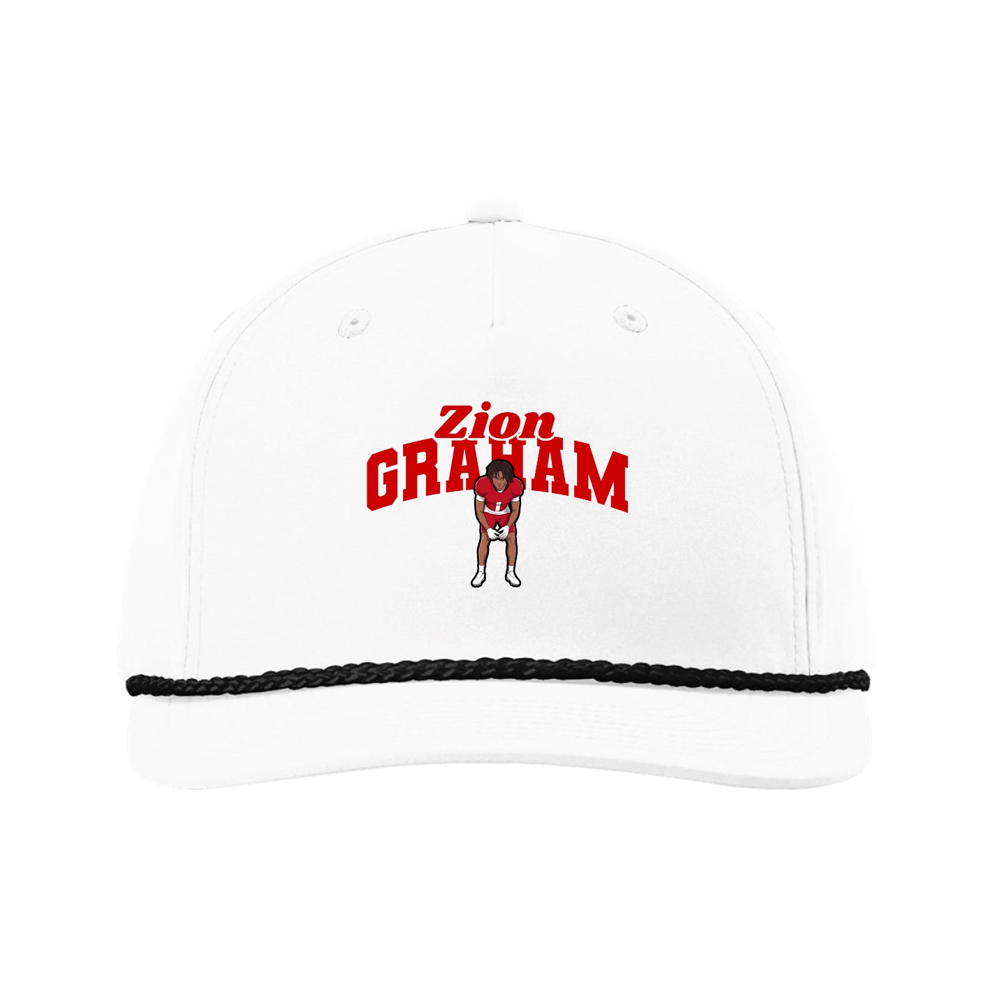 Five-Panel Classic Rope Cap — Signature Arch in White