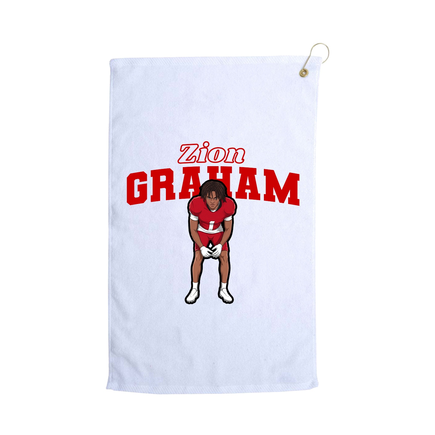 Golf Towel — Name Arch in White