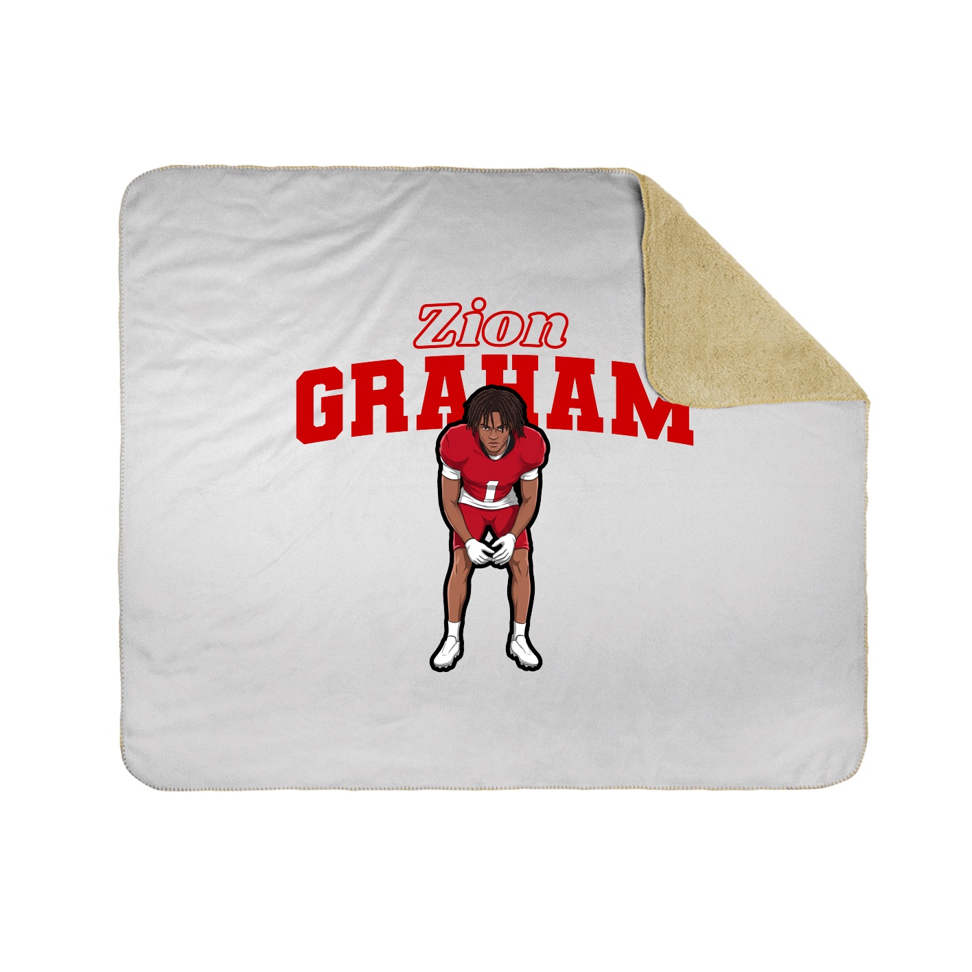 Throw Blanket — Name Arch in White