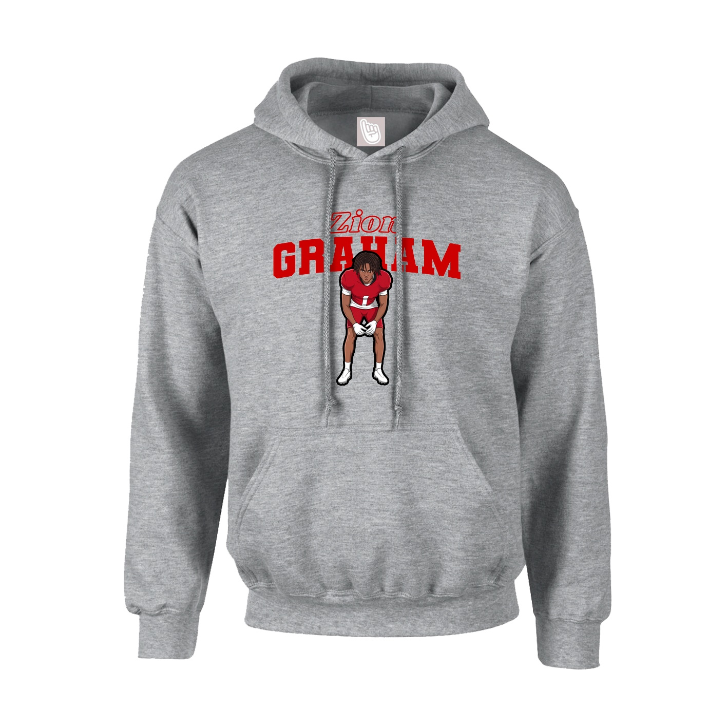 Youth Hoodie — Name Arch in Grey
