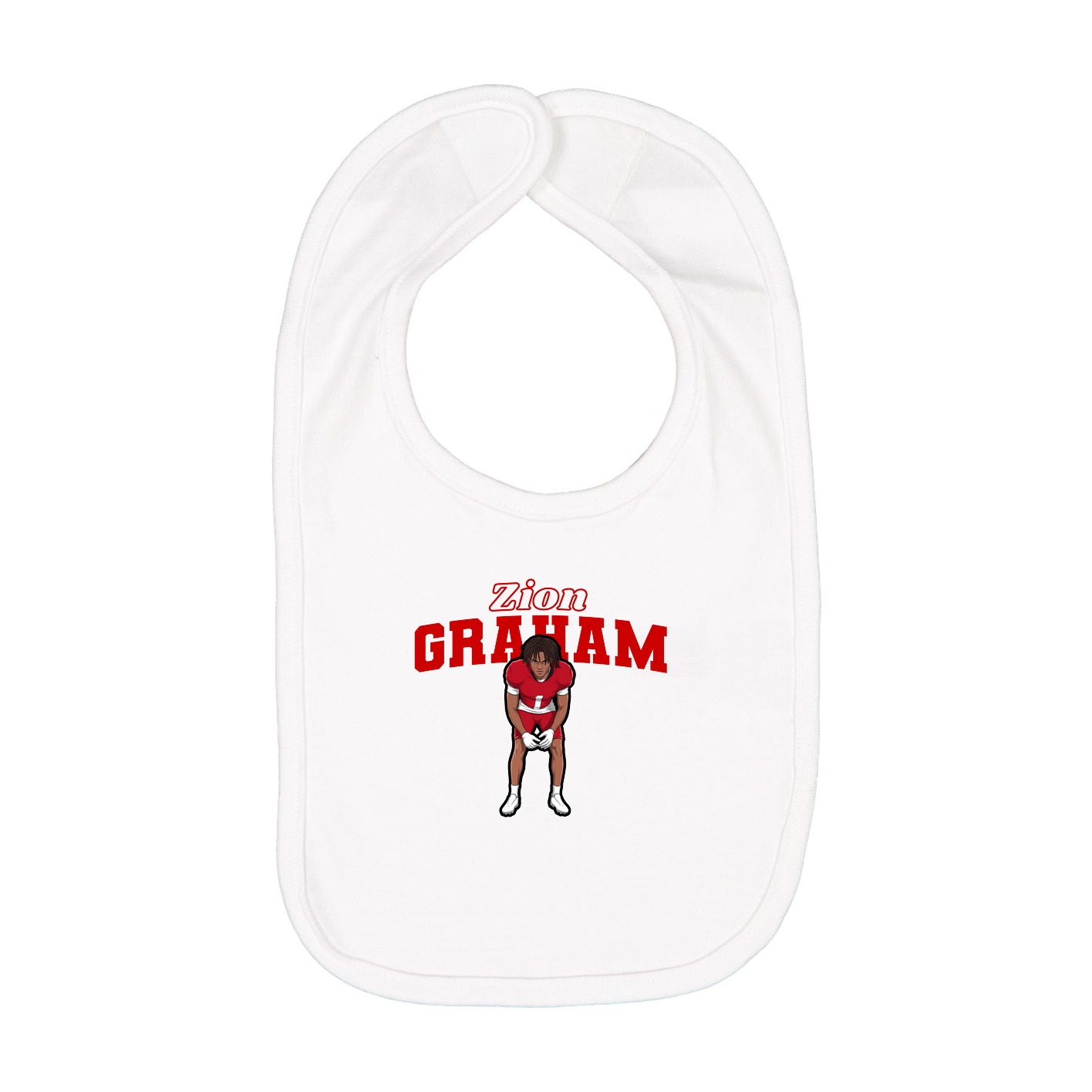 Infant Bib — Name Arch in White