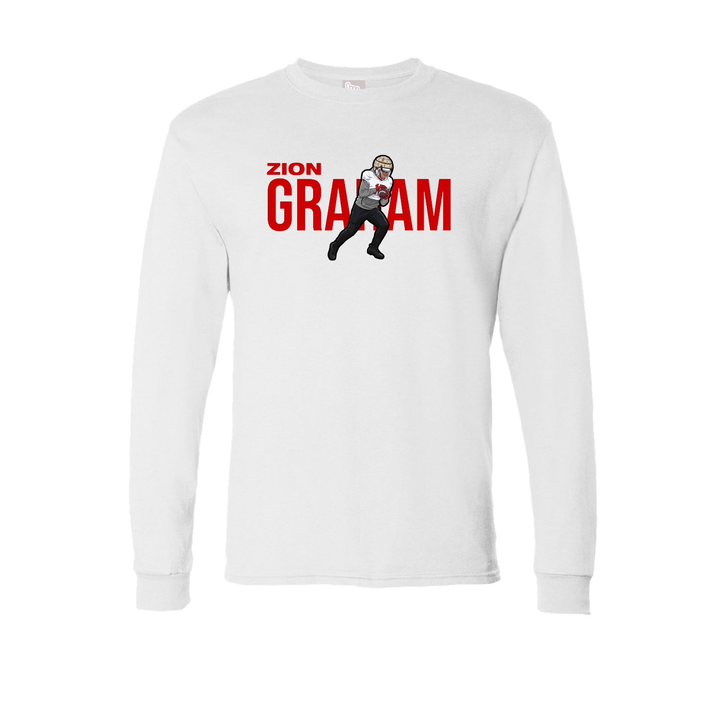 Long Sleeve Tee — Player Name in White
