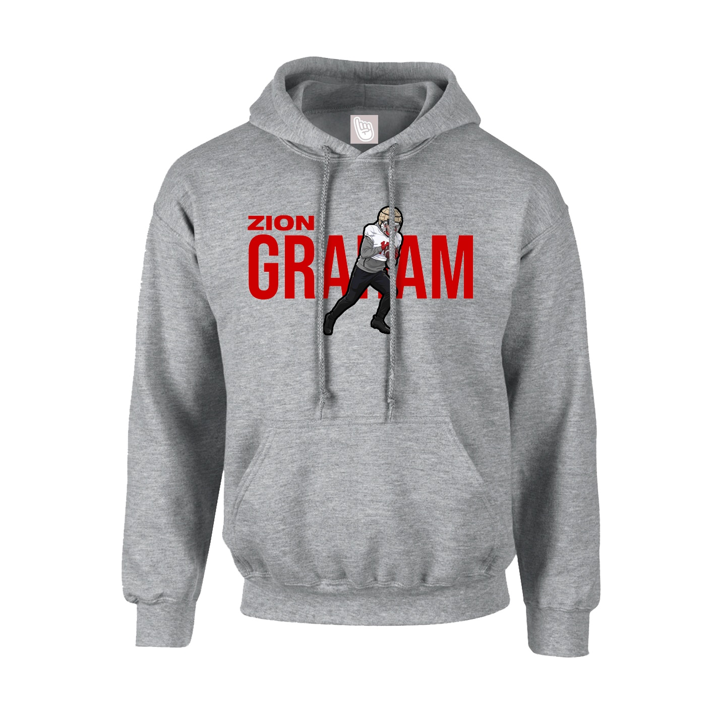 Hoodie — Player Name in Grey