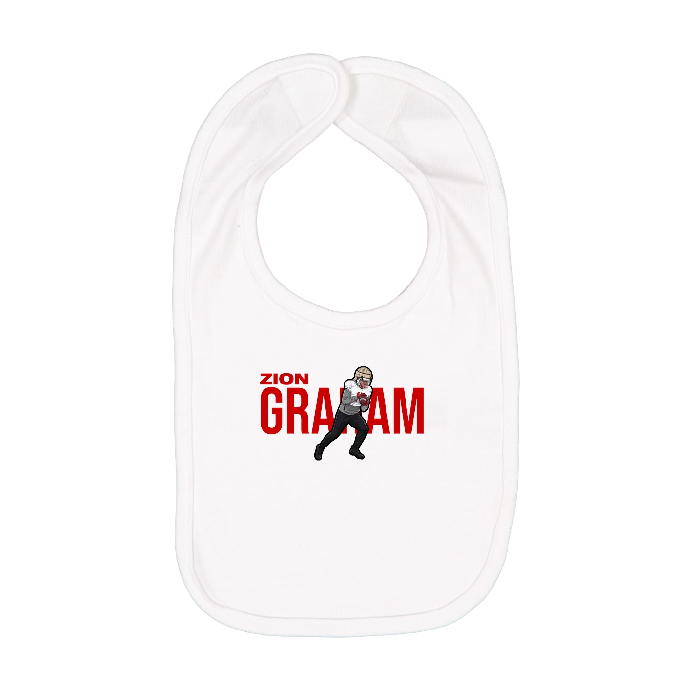 Infant Bib — Player Name in White