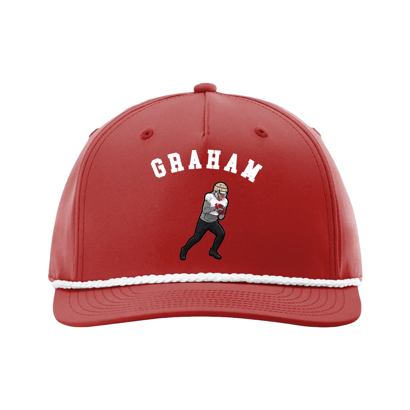 Five-Panel Classic Rope Cap — Shirsey Arch in Red