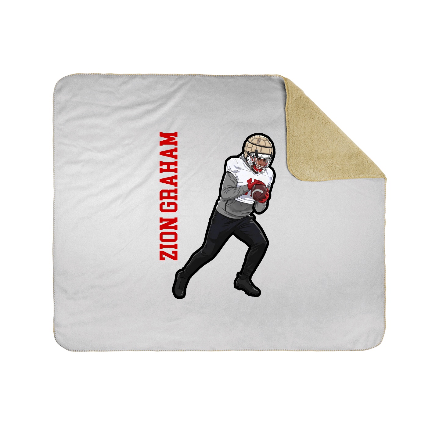 Throw Blanket — Name Vertical in White