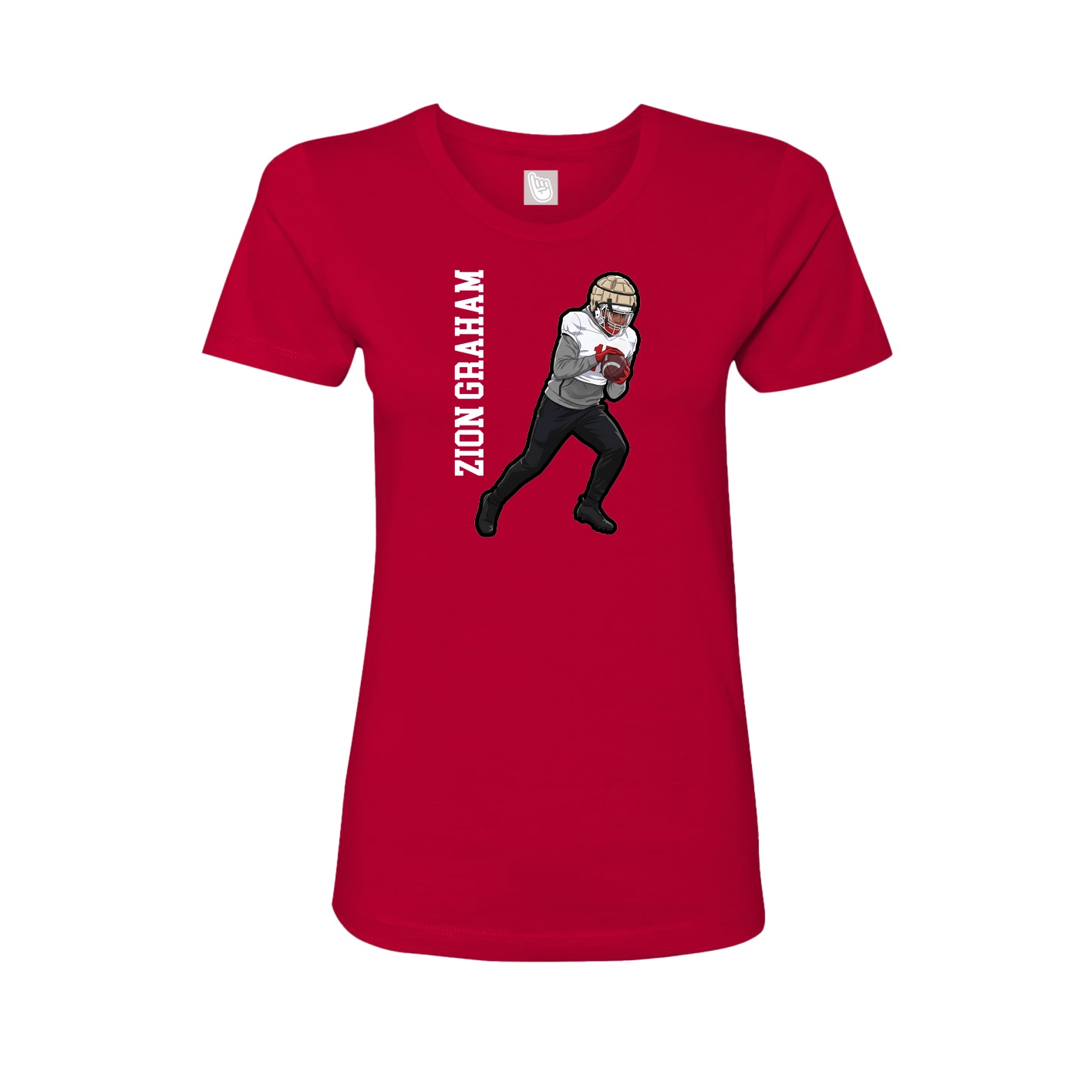 Womens Tee — Name Vertical in Red