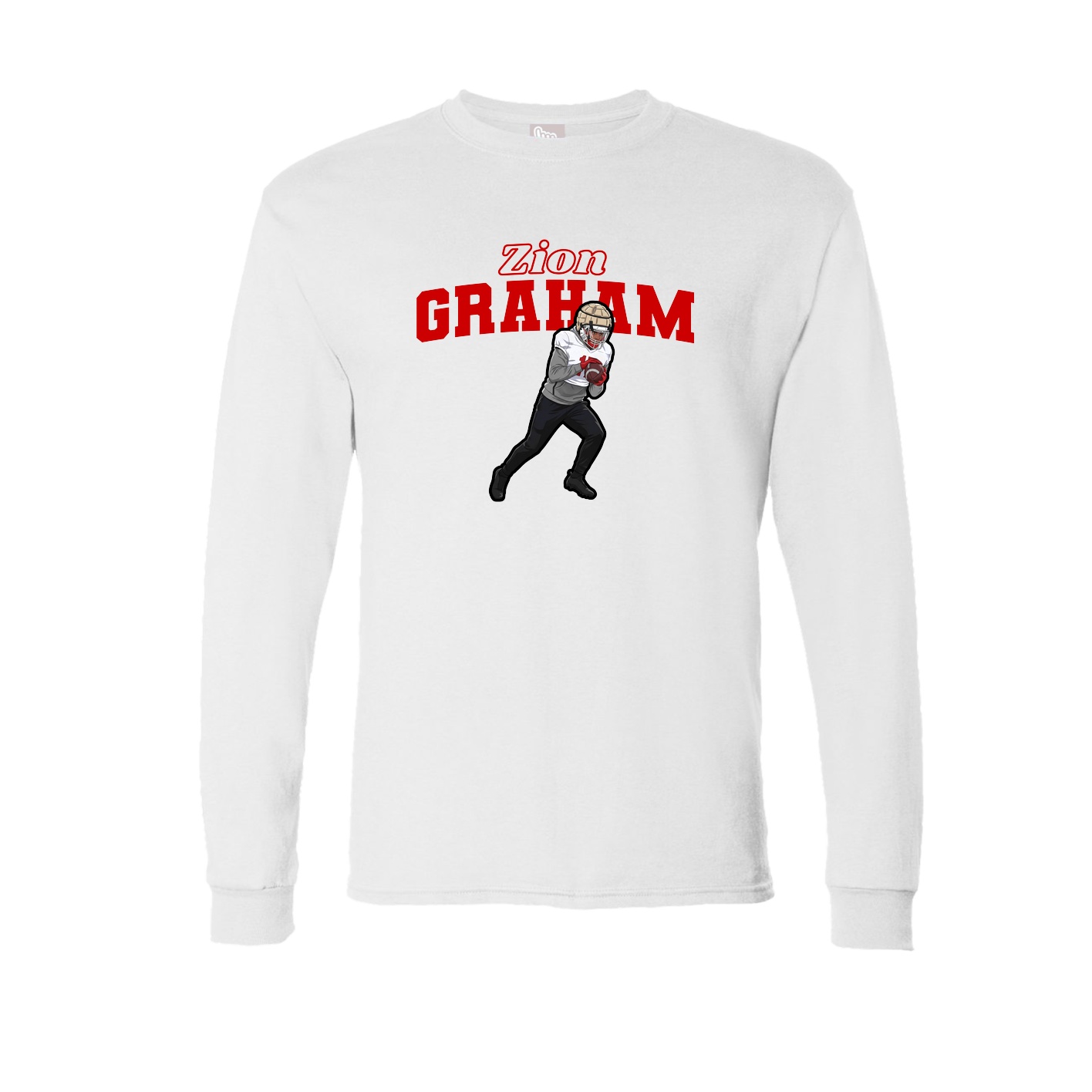 Long Sleeve Tee — Name Arch in White