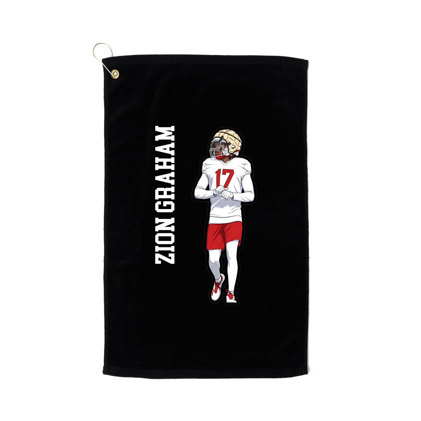 Golf Towel — Name Vertical in Black