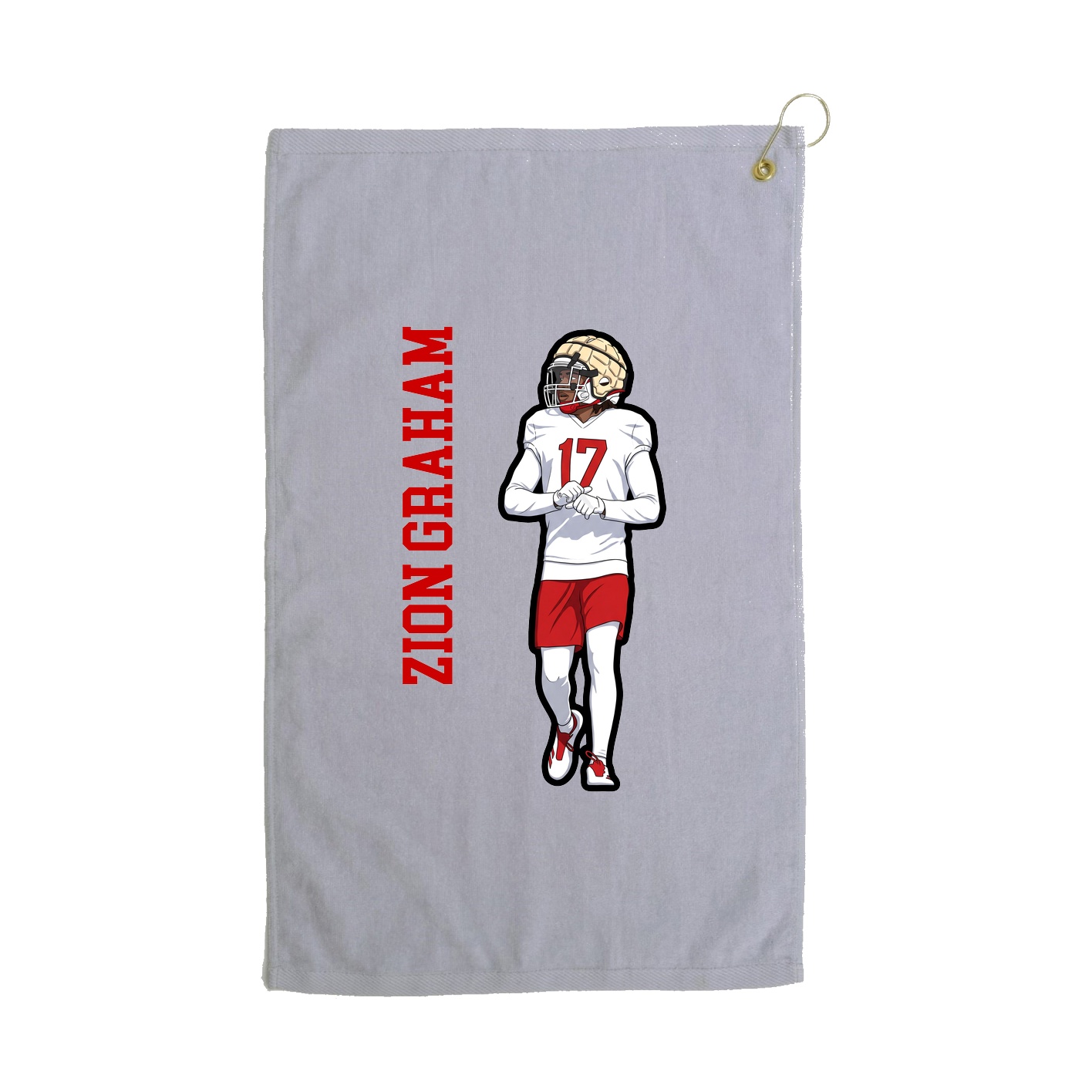 Golf Towel — Name Vertical in Grey