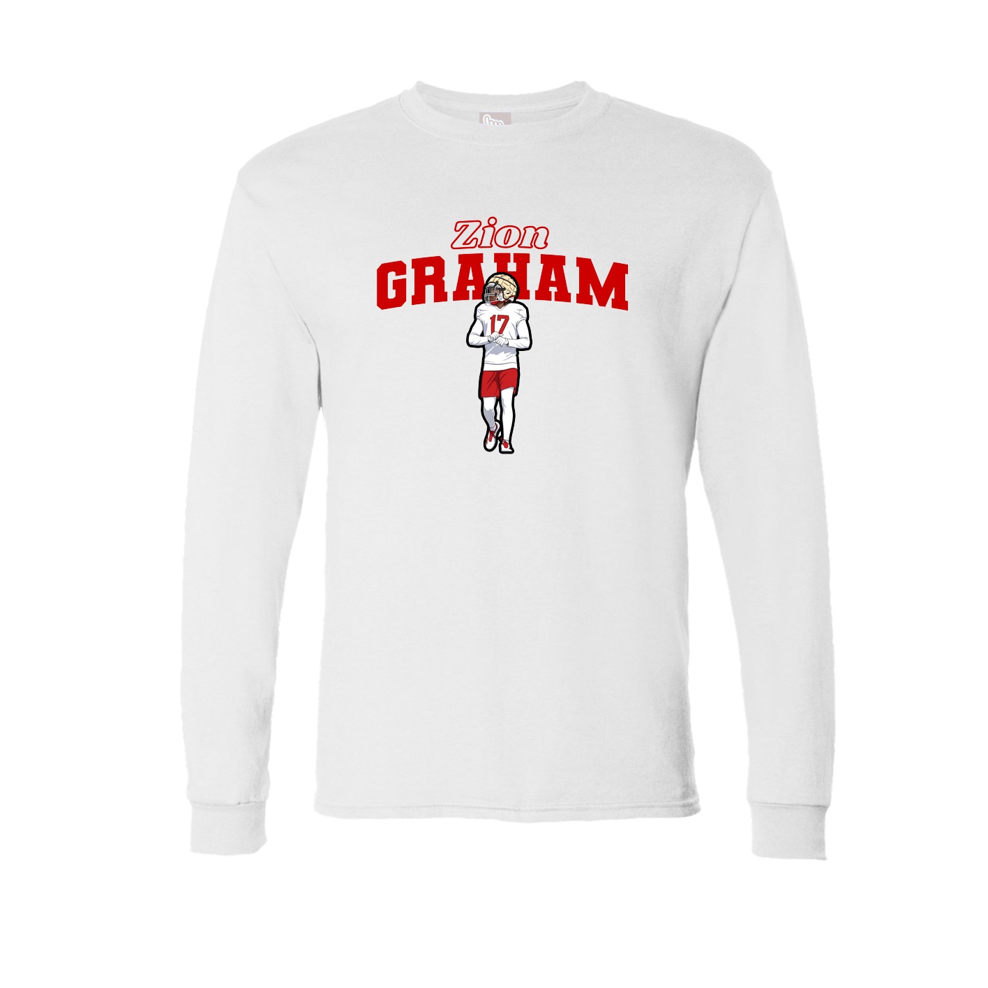 Long Sleeve Tee — Name Arch in White