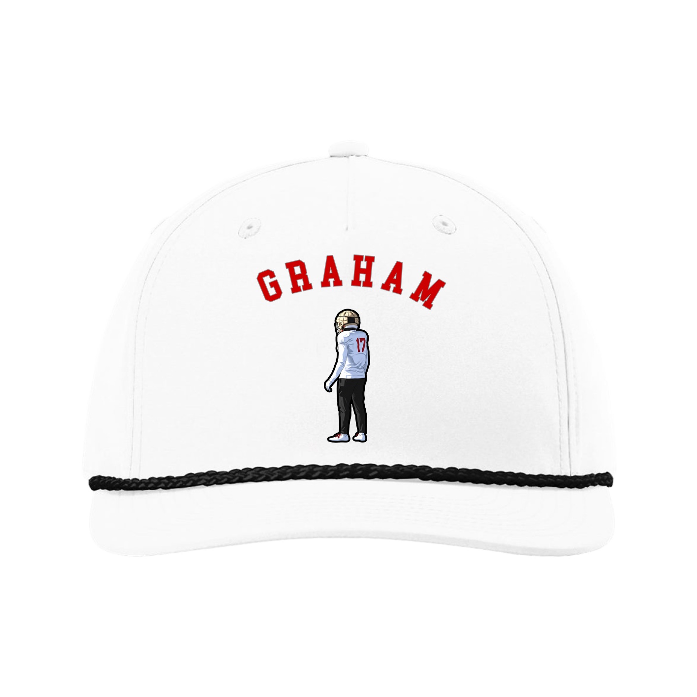 Five-Panel Classic Rope Cap — Shirsey Arch in White