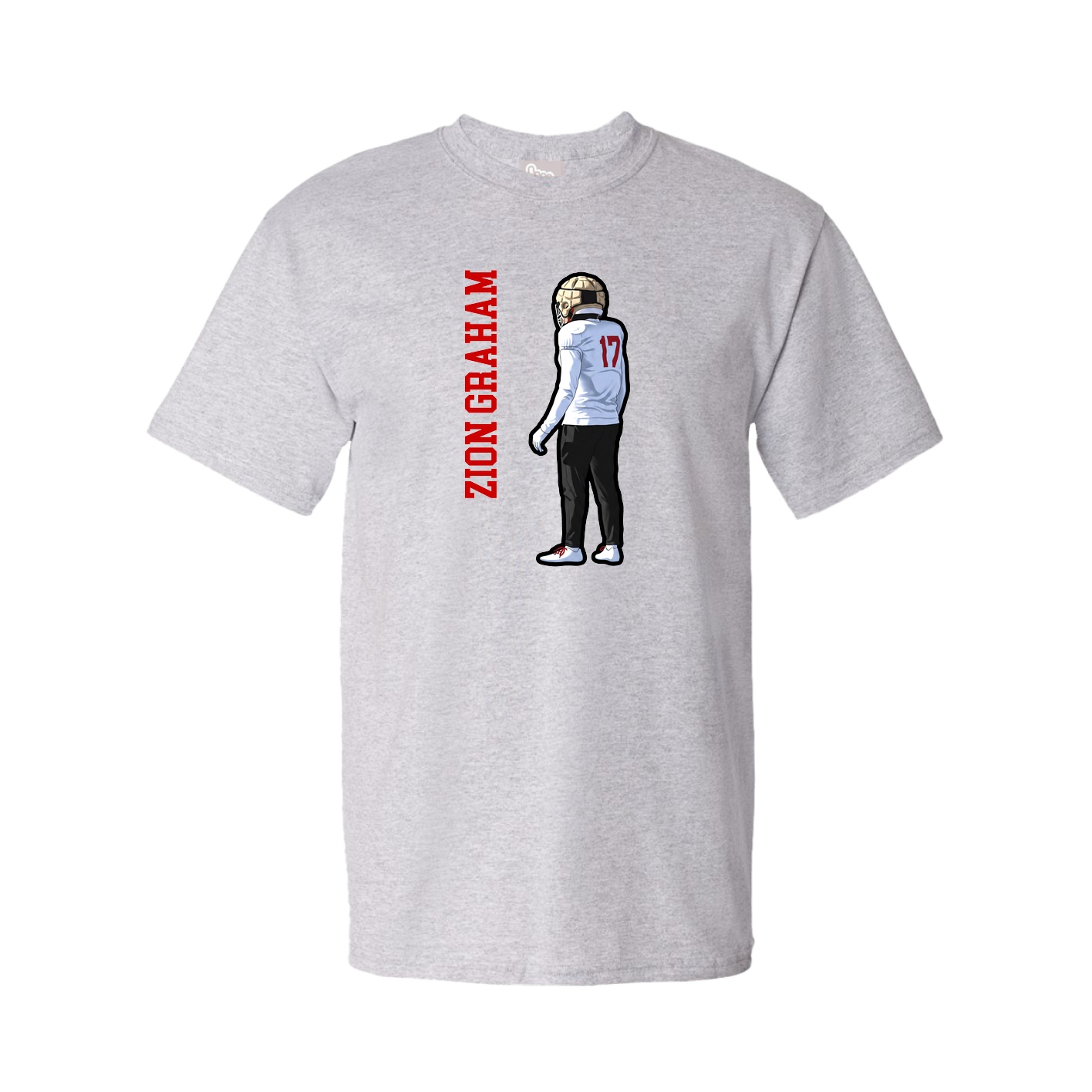 Youth Tee — Name Vertical in Grey