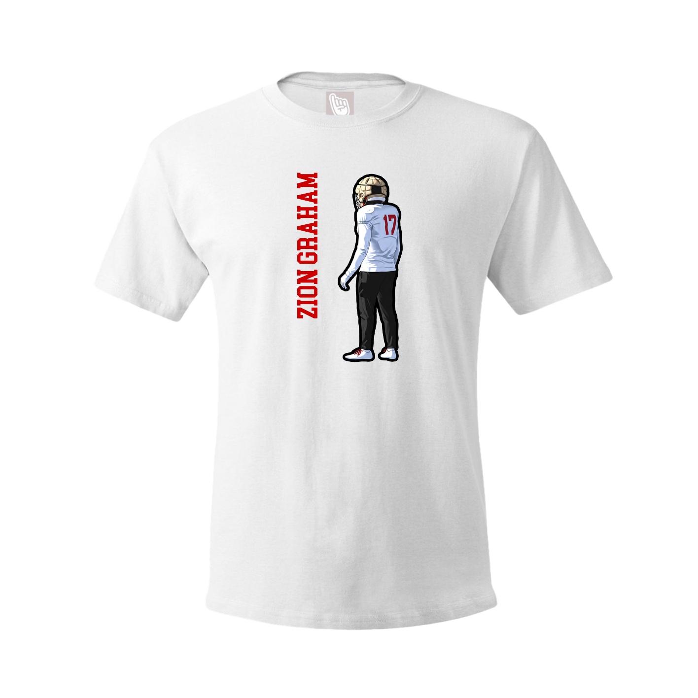Youth Tee — Name Vertical in White