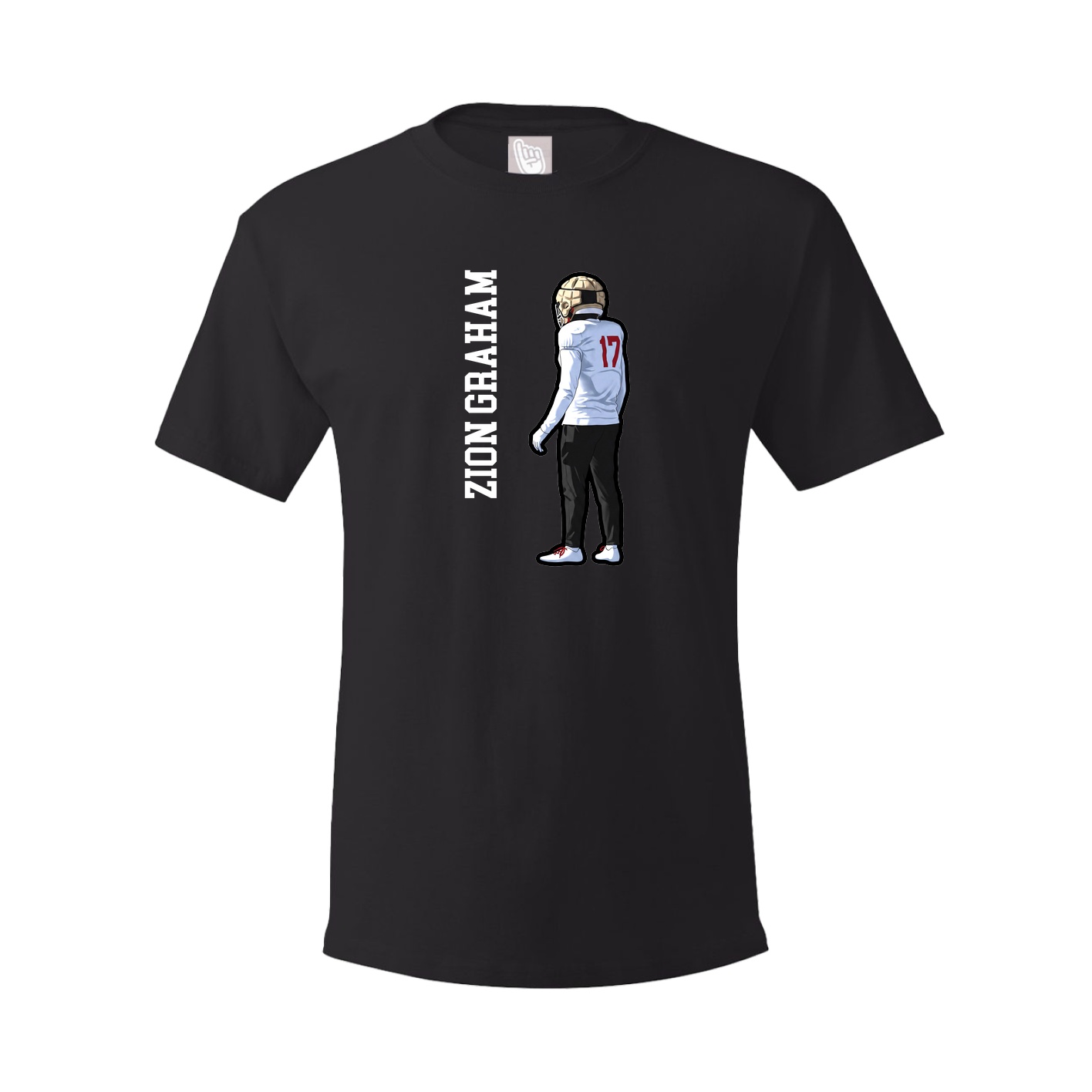 Youth Tee — Name Vertical in Black