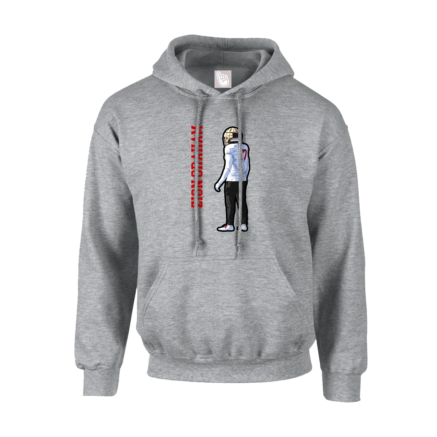 Hoodie — Name Vertical in Grey