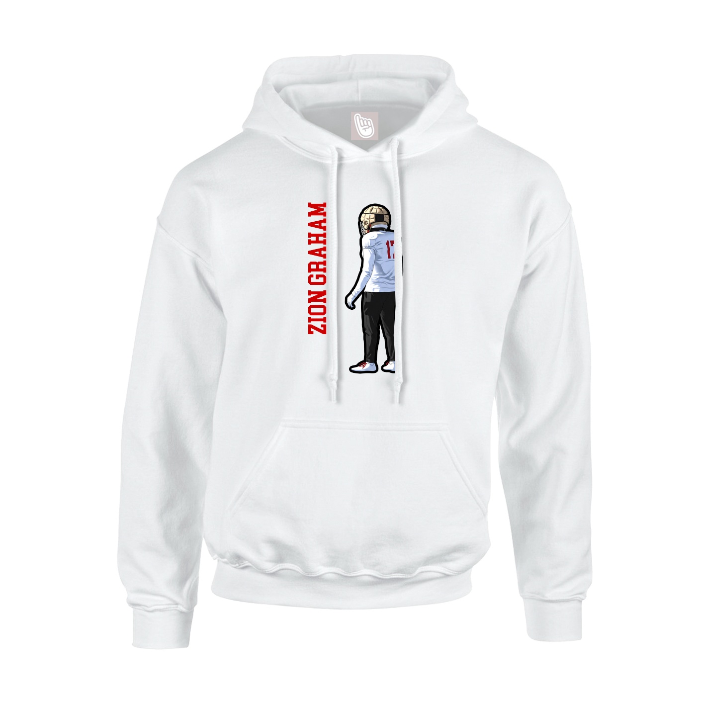 Youth Hoodie — Name Vertical in White