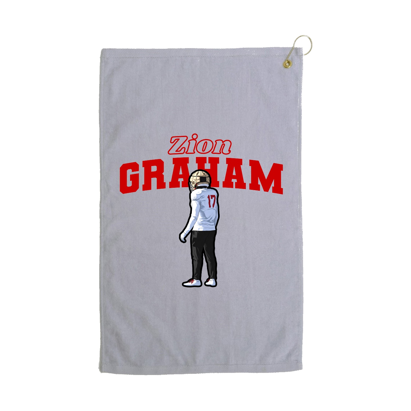 Golf Towel — Name Arch in Grey
