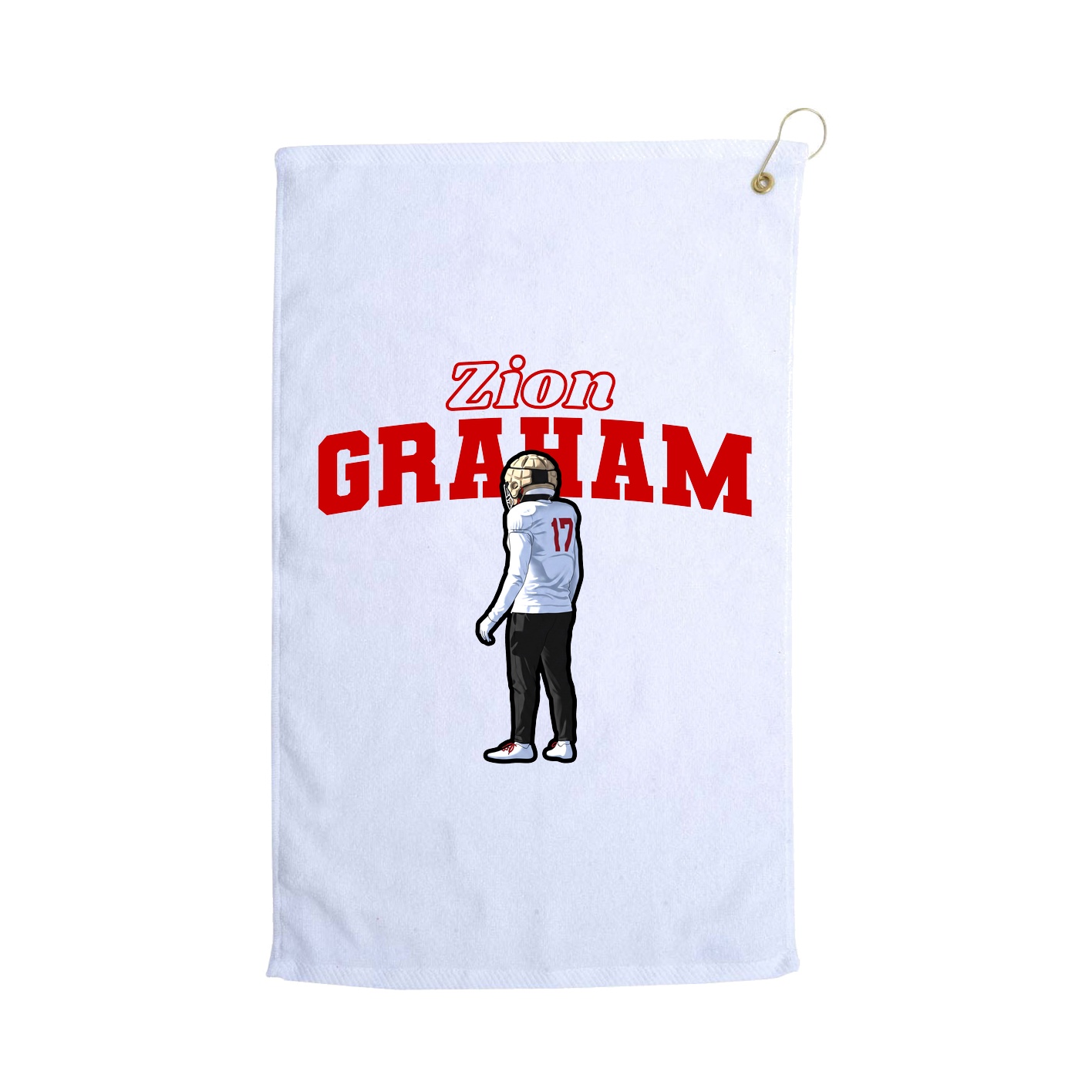 Golf Towel — Name Arch in White
