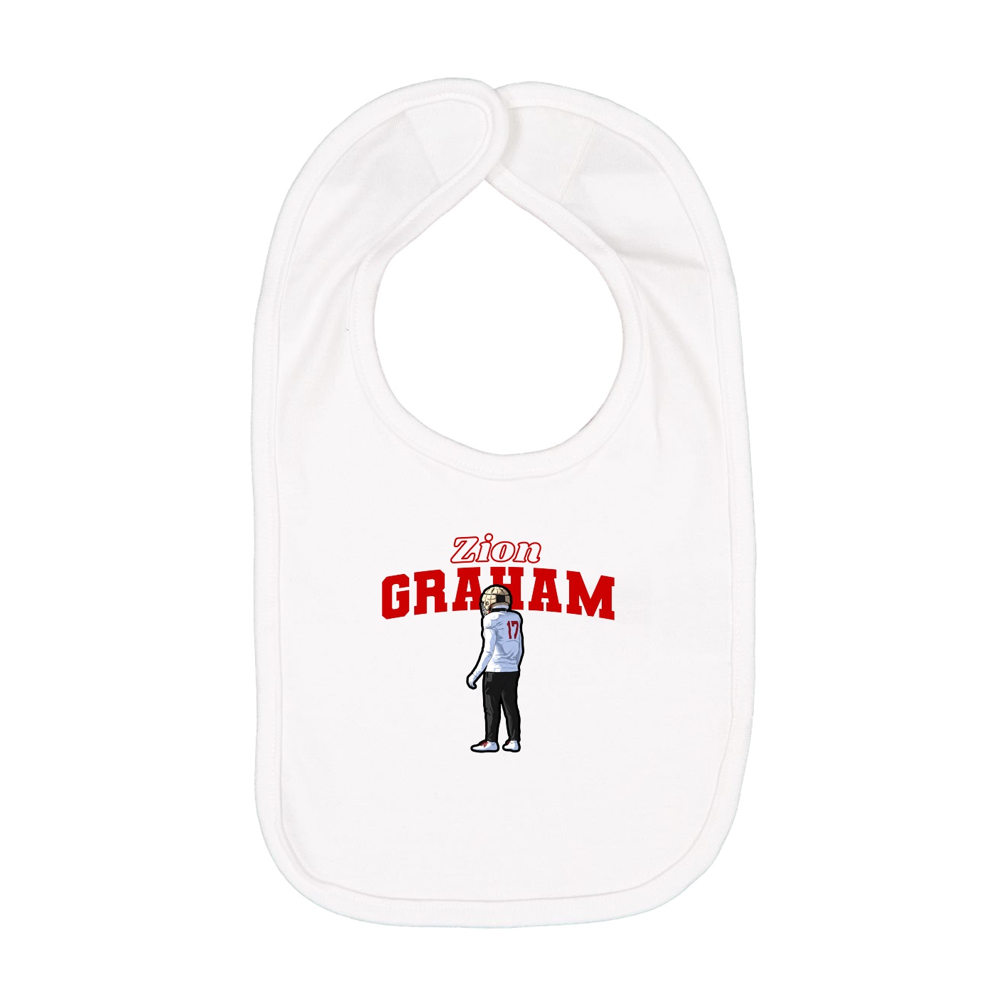 Infant Bib — Name Arch in White