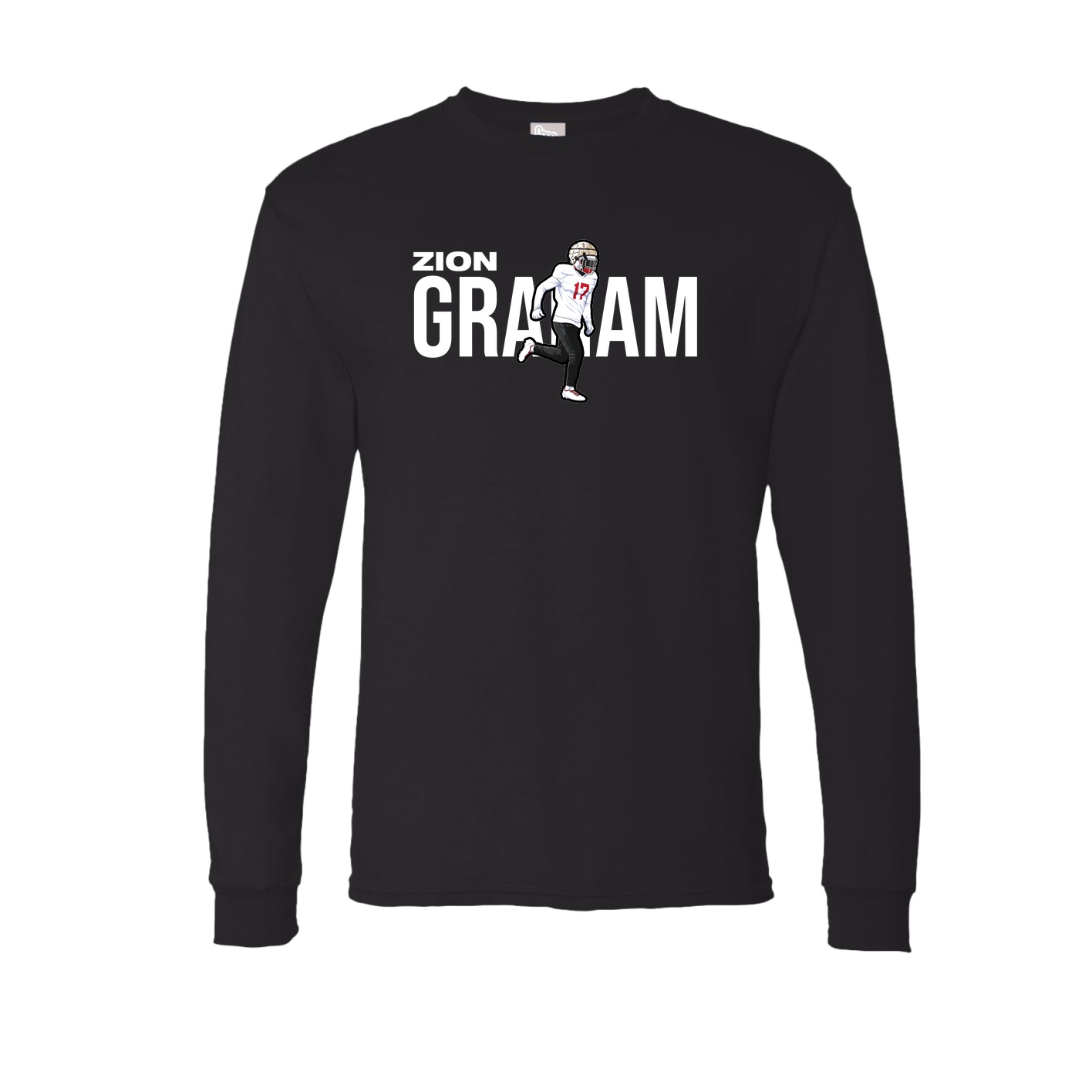 Long Sleeve Tee — Player Name in Black