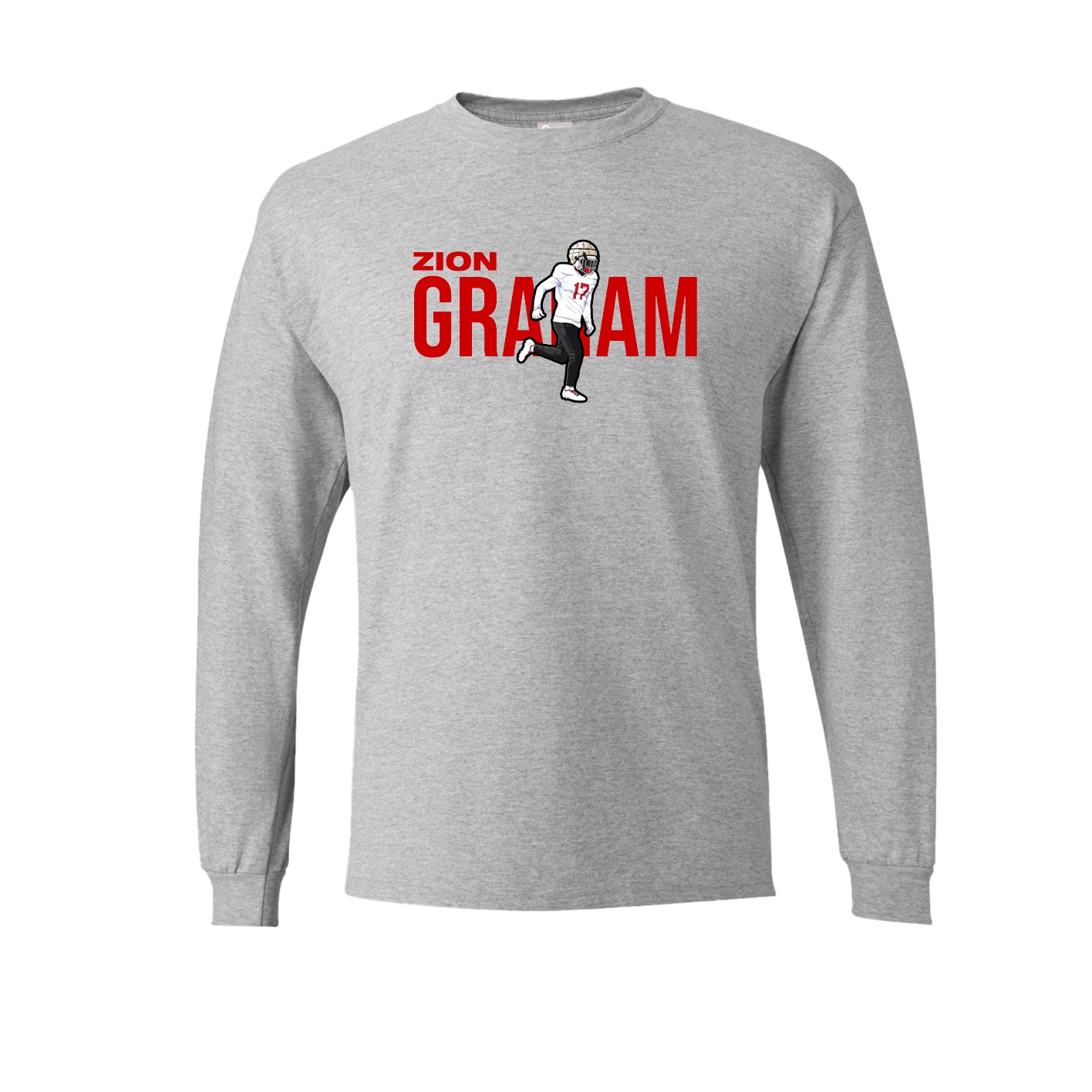 Long Sleeve Tee — Player Name in Grey