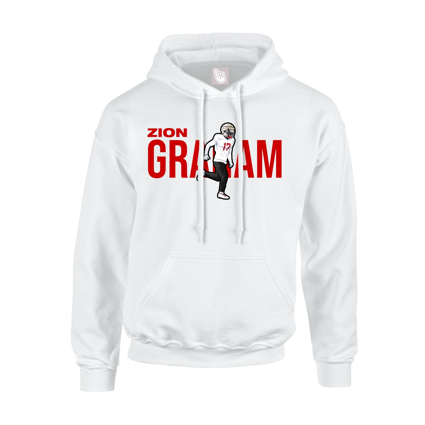 Youth Hoodie — Player Name in White