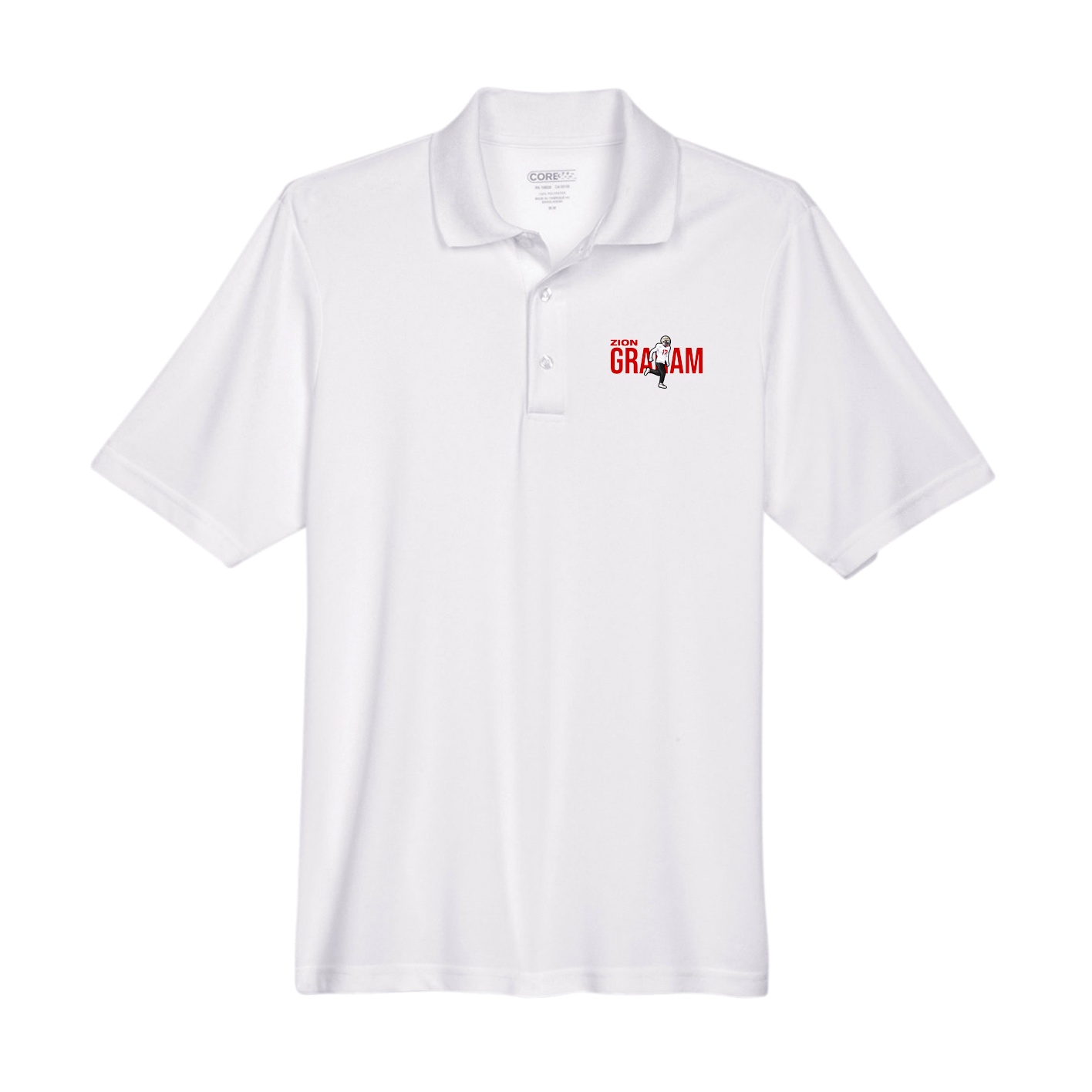 Performance Polo — Player Name in White