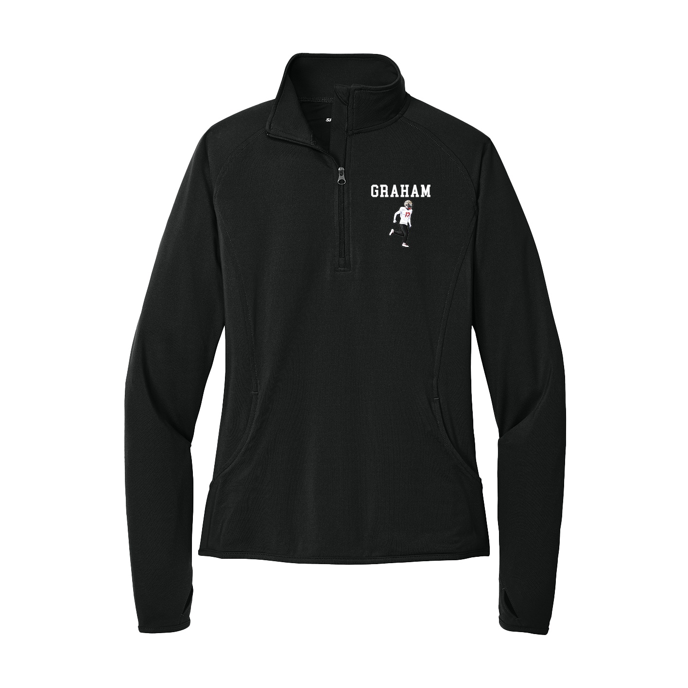 Women's Q-Zip Pullover — Shirsey in Black