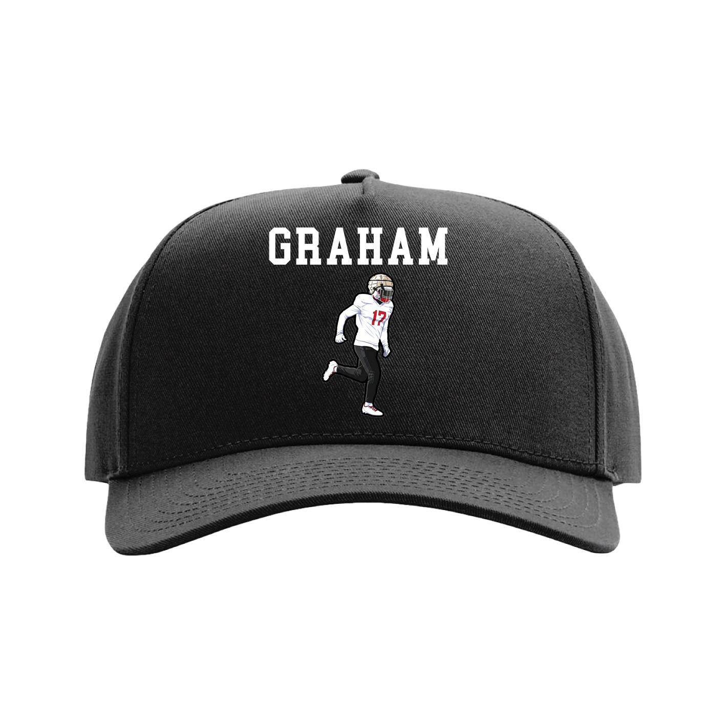 Full Fabric Five-Panel Champ Cap — Shirsey in Black