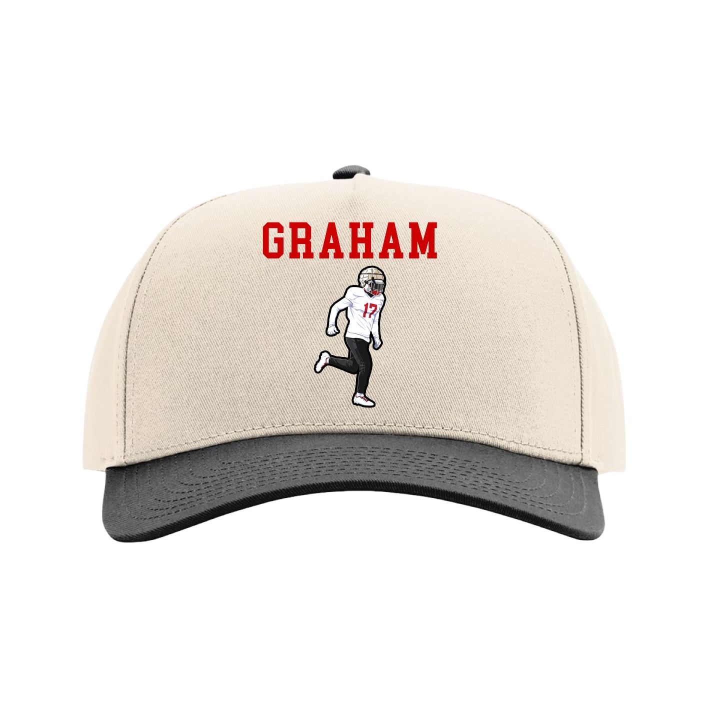 Full Fabric Five-Panel Champ Cap — Shirsey in Cream/Black