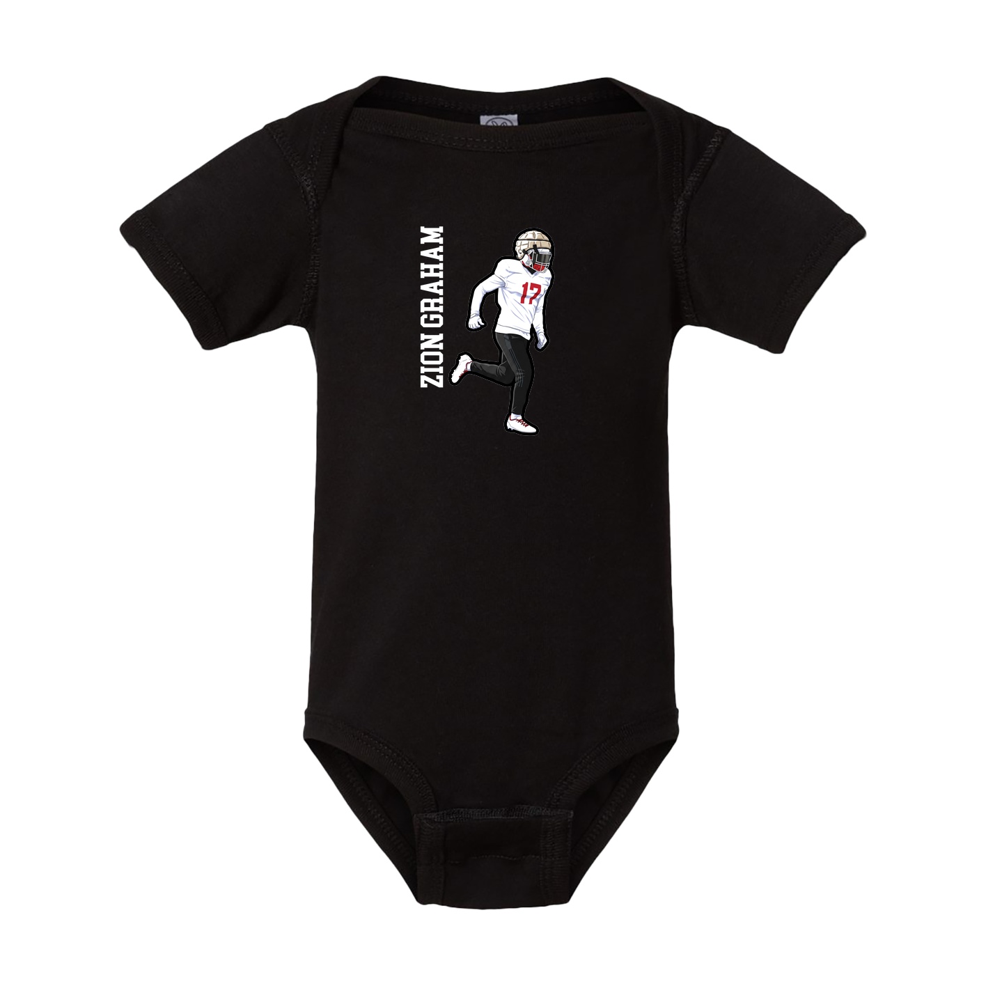 Baby Onesie — Name Vertical in Black