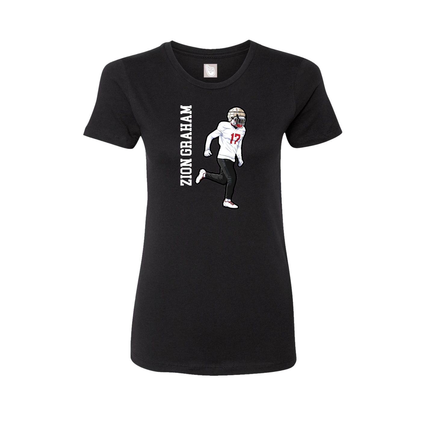 Womens Tee — Name Vertical in Black