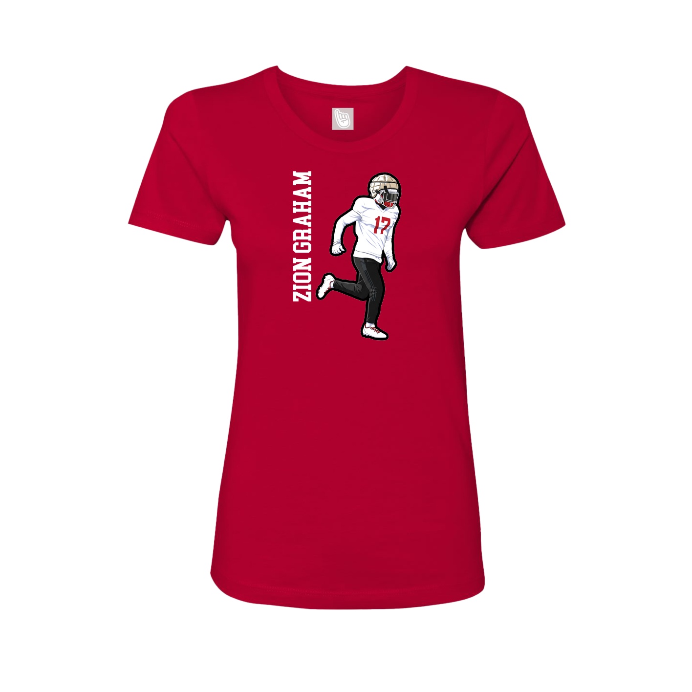 Womens Tee — Name Vertical in Red