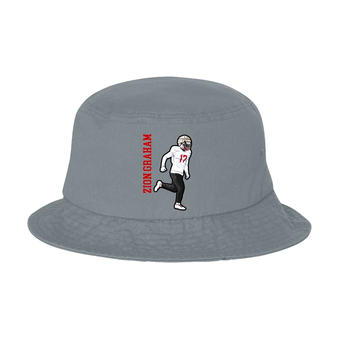 Bucket Cap — Name Vertical in Grey