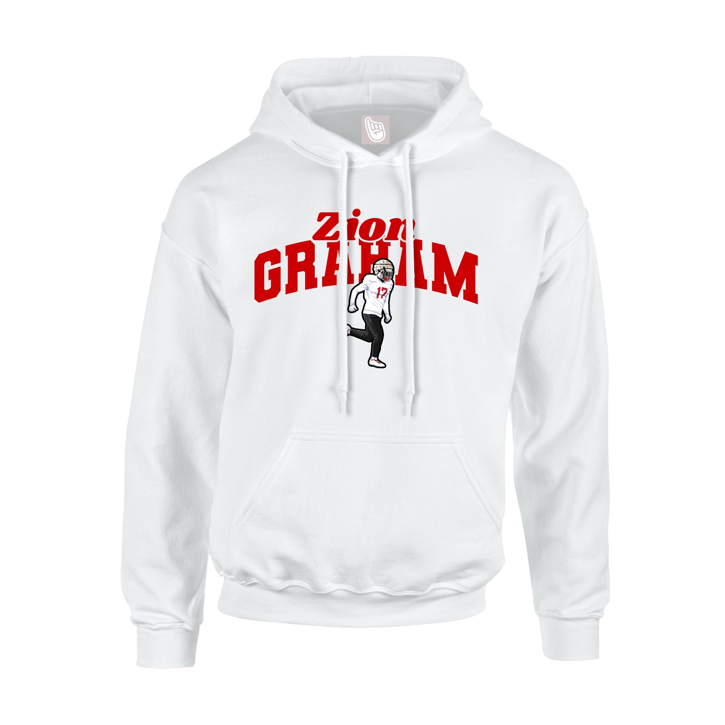 Youth Hoodie — Signature Arch in White