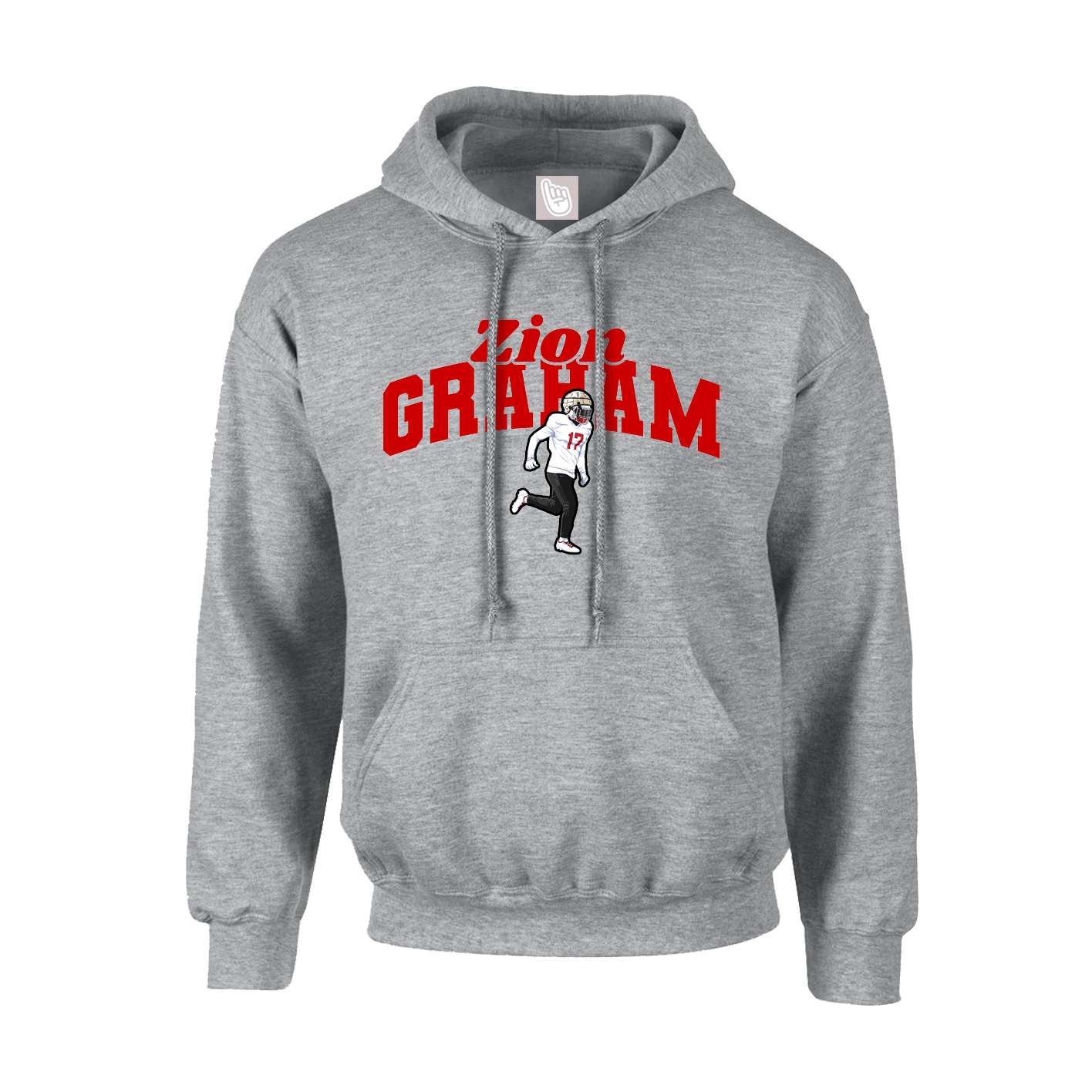Youth Hoodie — Signature Arch in Grey