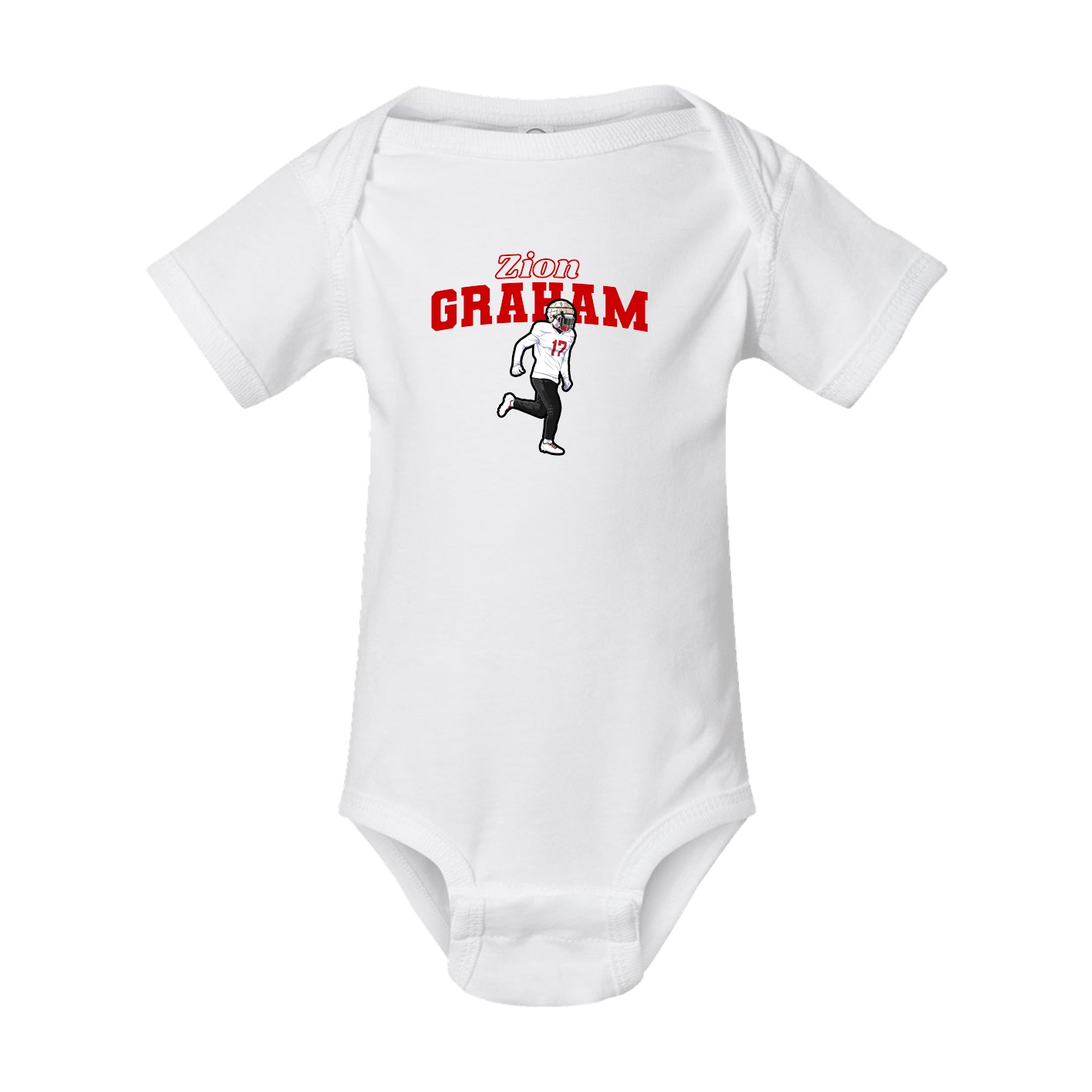 Baby Onesie — Name Arch in White