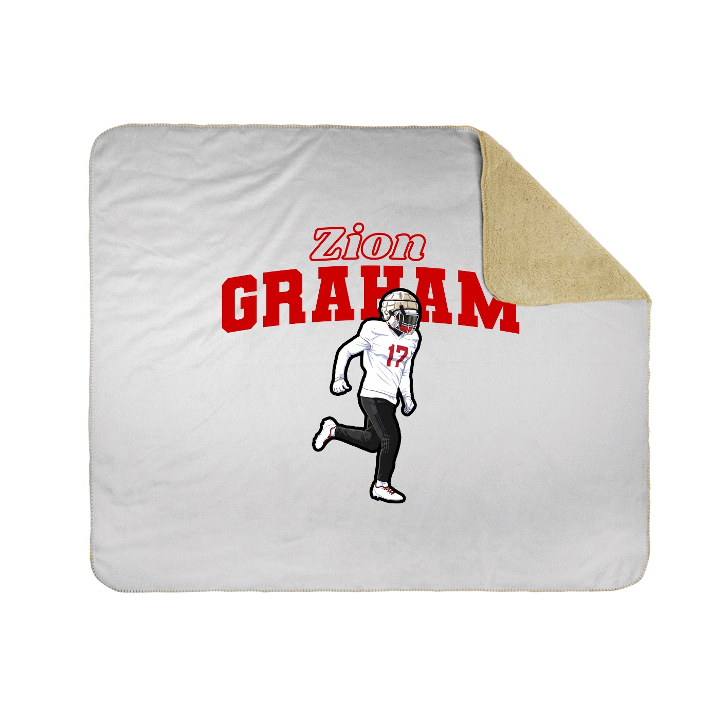 Throw Blanket — Name Arch in White