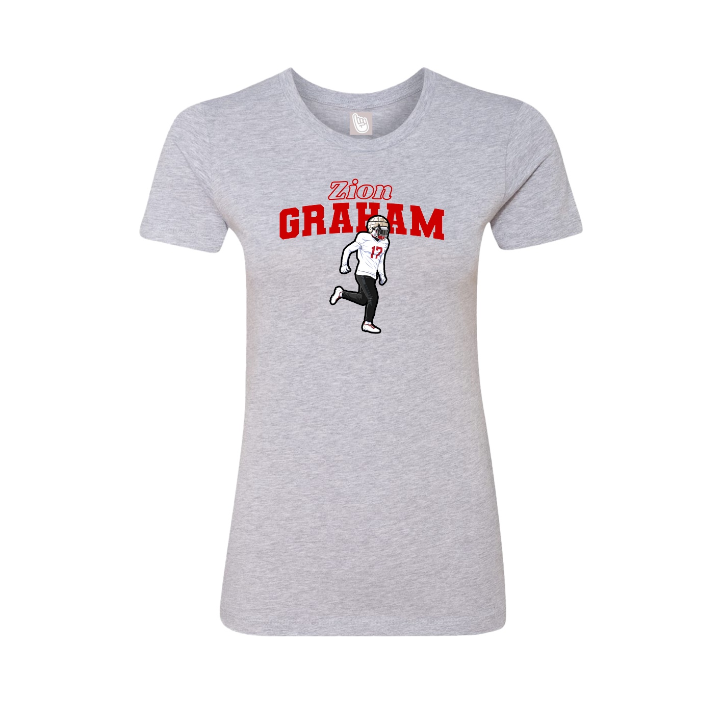 Womens Tee — Name Arch in Grey