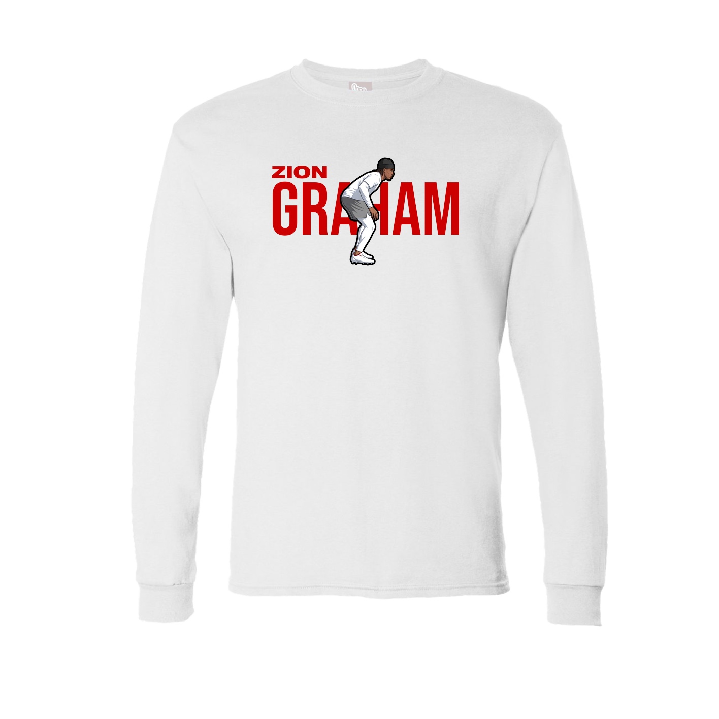 Long Sleeve Tee — Player Name in White
