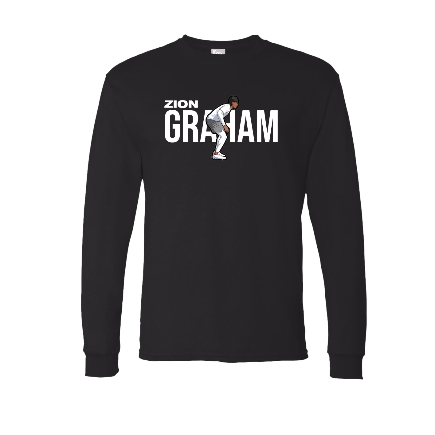 Long Sleeve Tee — Player Name in Black