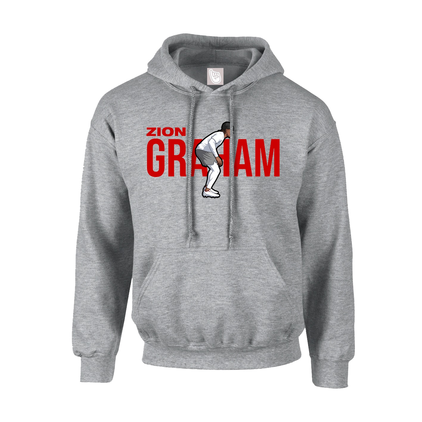Youth Hoodie — Player Name in Grey