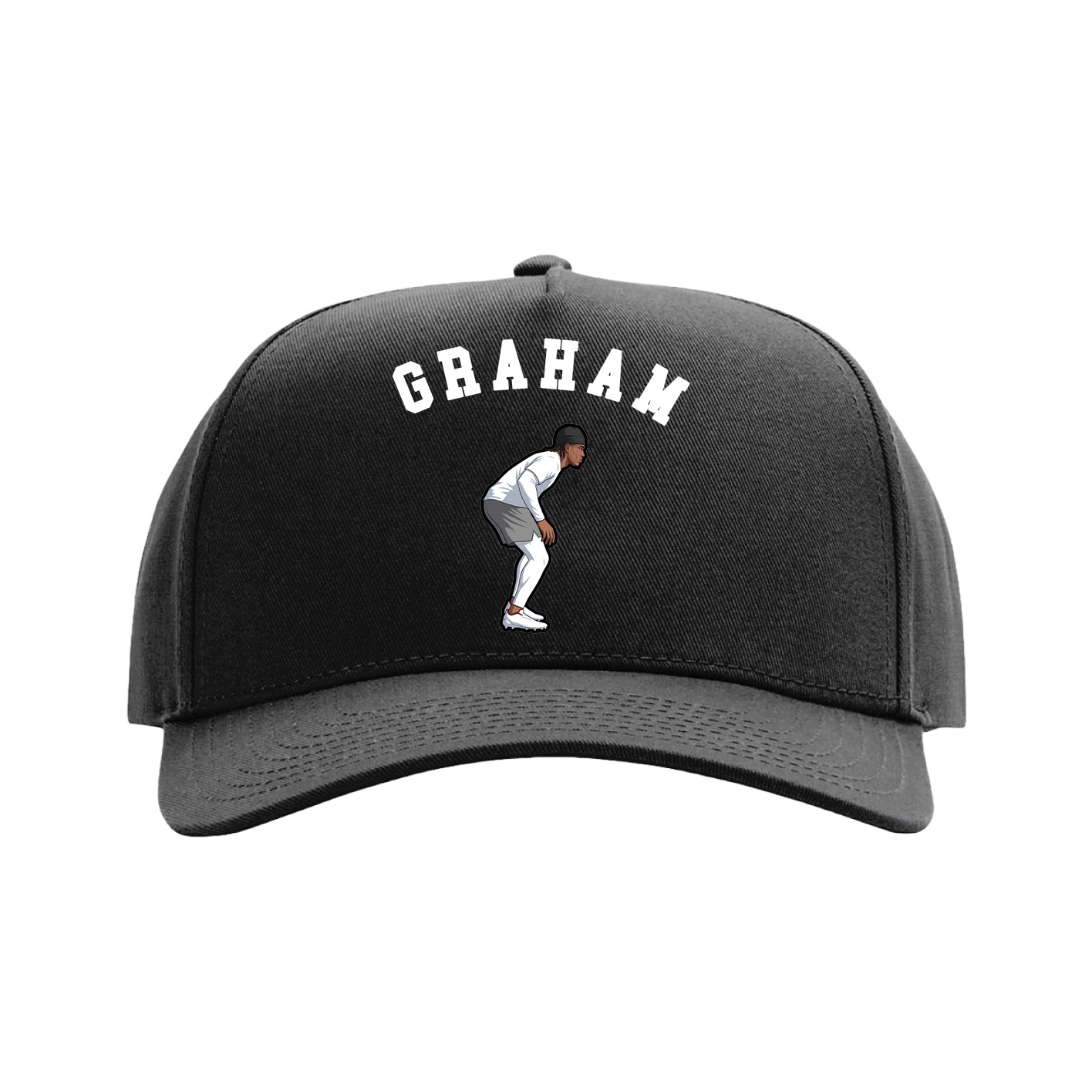 Full Fabric Five-Panel Champ Cap — Shirsey Arch in Black