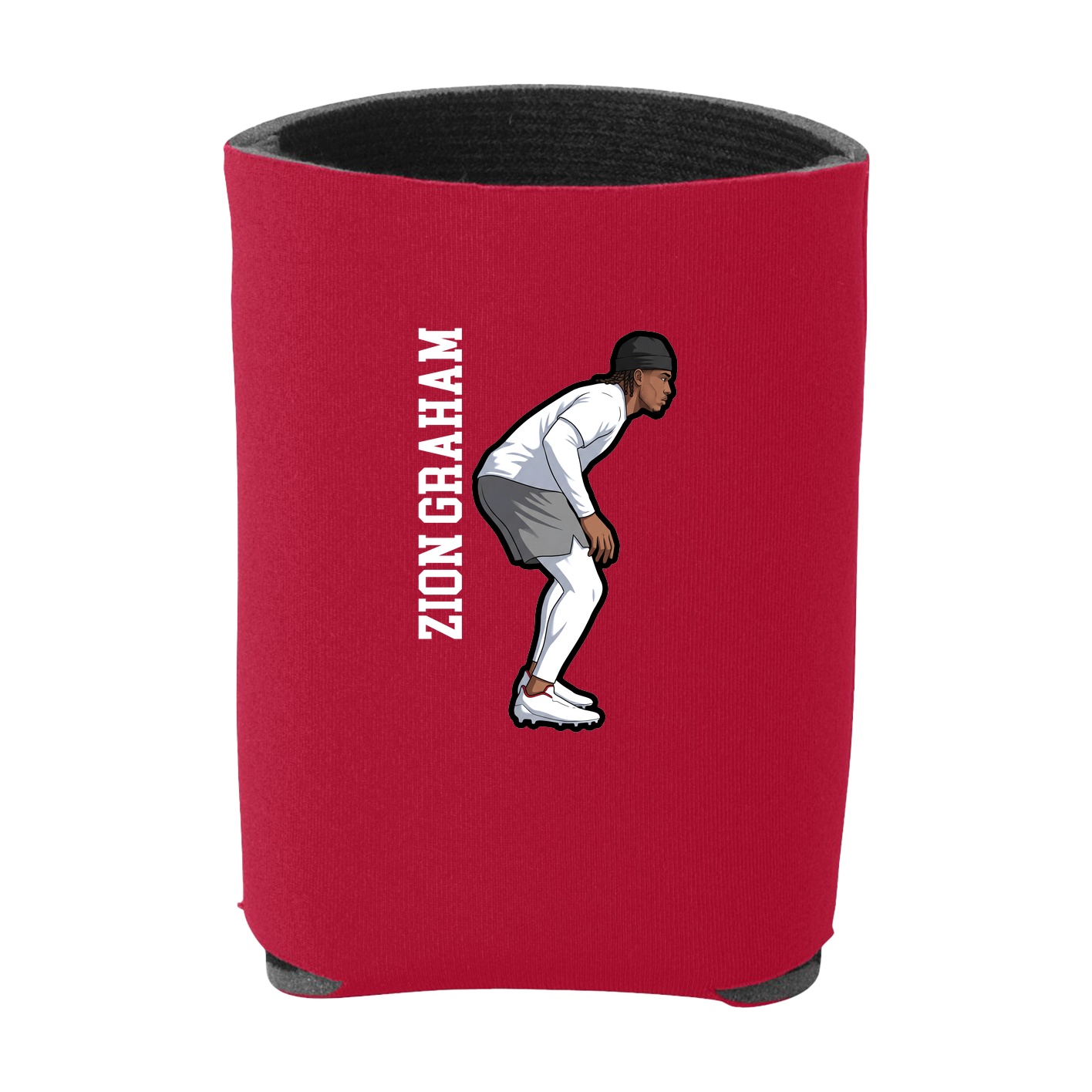 Can Holder — Name Vertical in Red