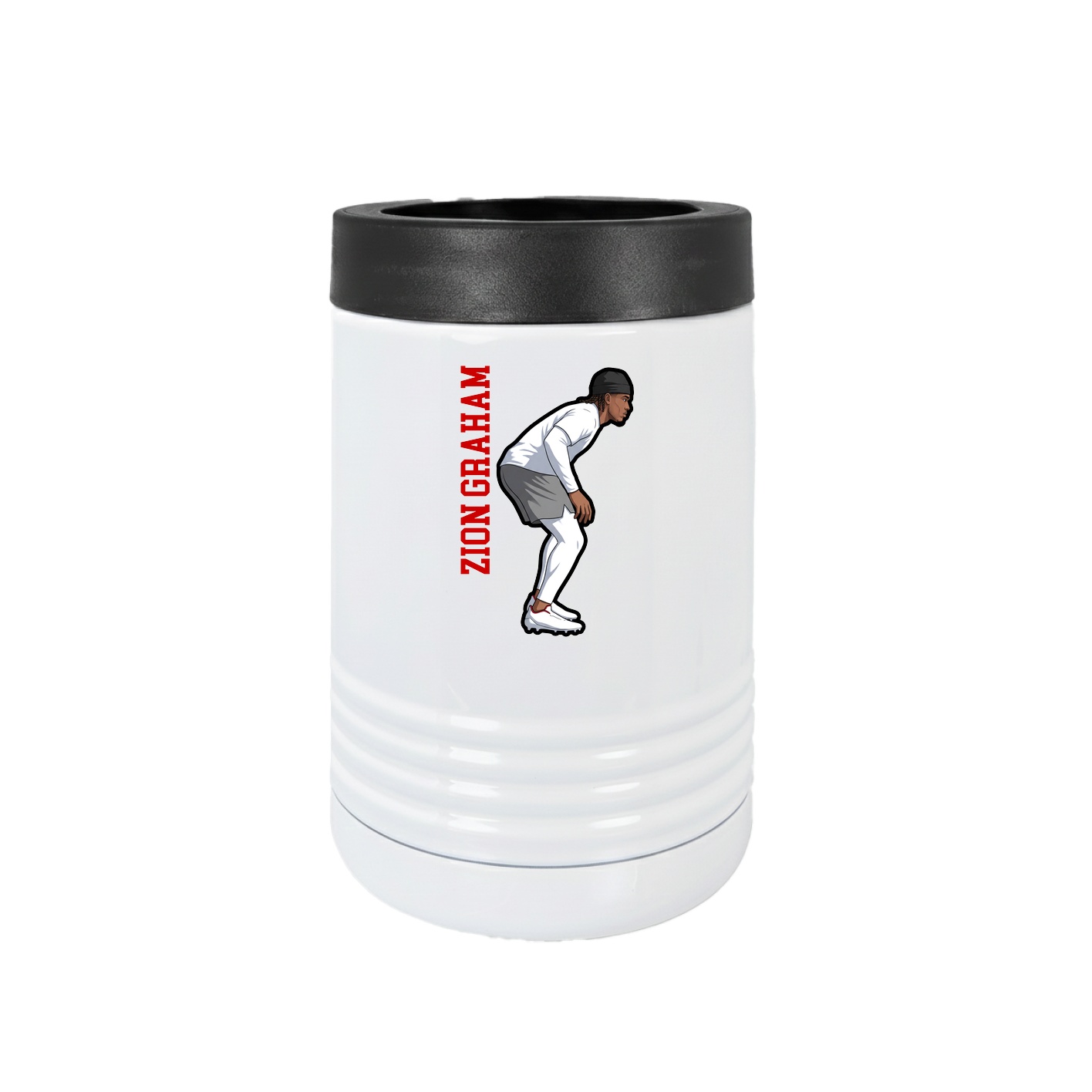 Beverage Holder — Name Vertical in White