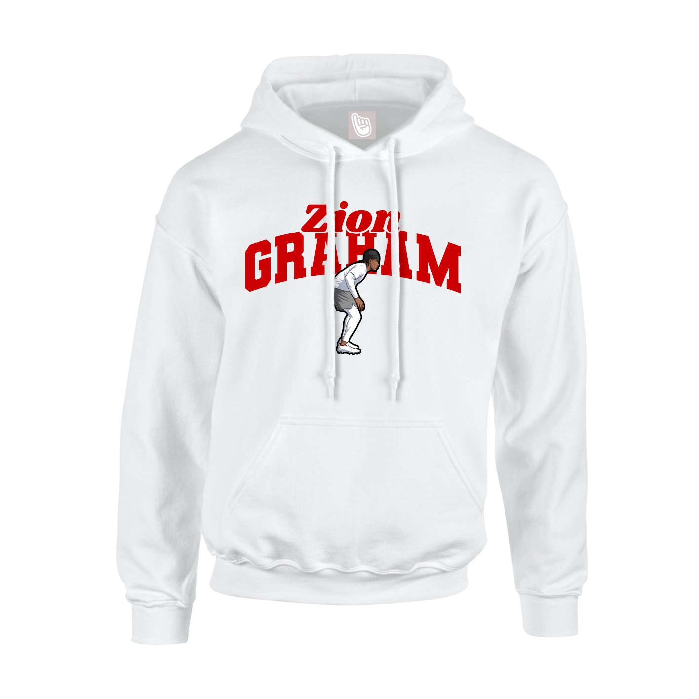 Youth Hoodie — Signature Arch in White