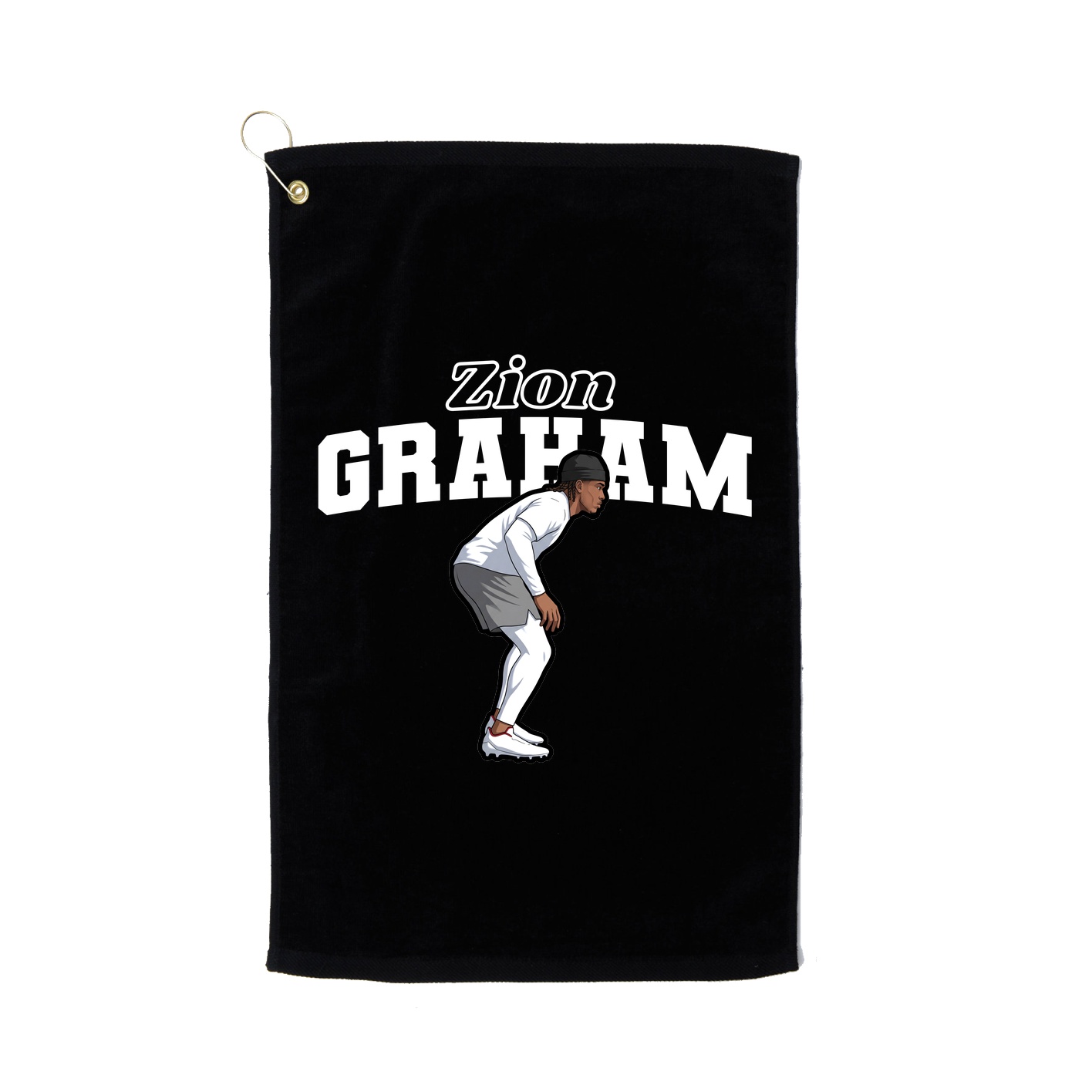 Golf Towel — Name Arch in Black