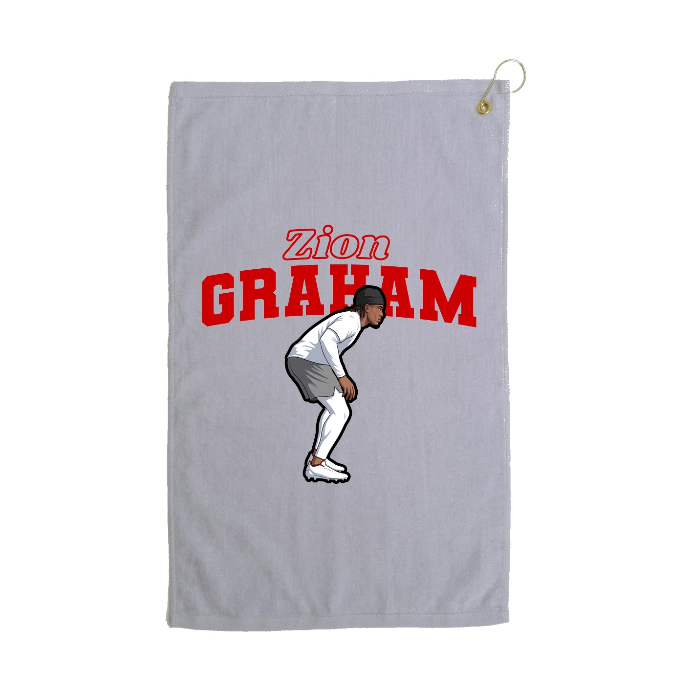 Golf Towel — Name Arch in Grey